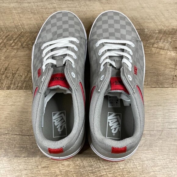 VANS Seldan Checkerboard Grey Red Skate Shoes Youth/Men's Sz 5.5 Women Sz 7 NEW - Picture 6 of 9